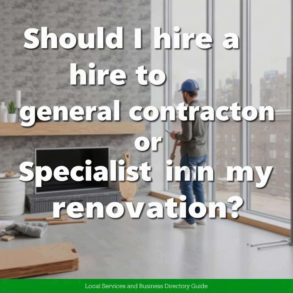 Should I hire a general contractor or specialist for my renovation?